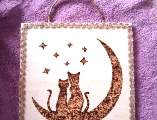 Quadretti in legno disegnati con scrittura a fuoco